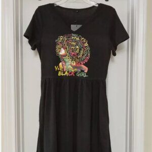 Black History Youth Casual Dress w/Yes I'm A Black Girl Graphic Print Small